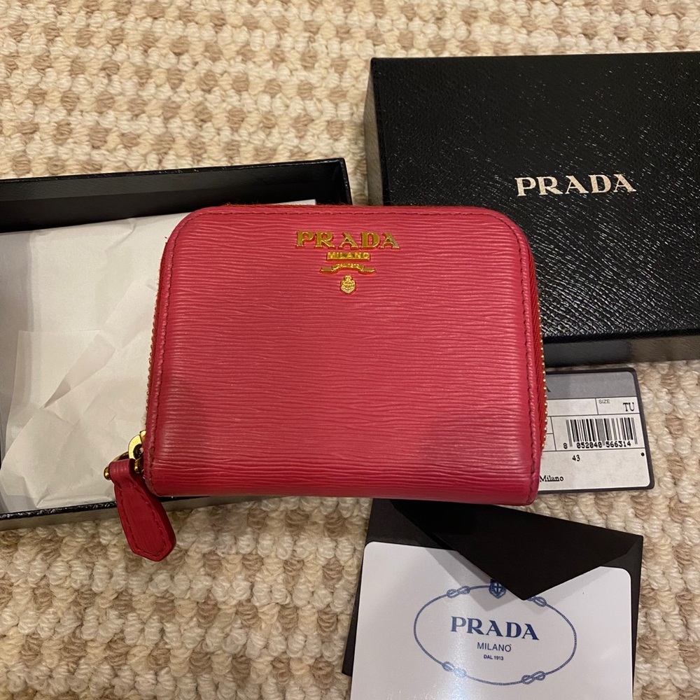 Prada Zip Around Coin Purse Wallet - Peoria